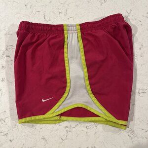 Womens Nike Running Pink White Yellow Dri-Fit Shorts Size Youth L